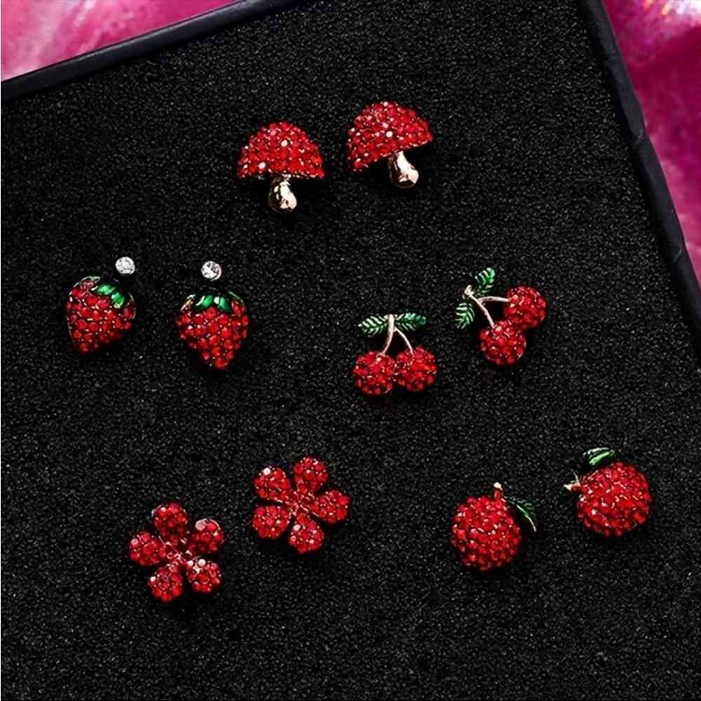 NWT 1 pair Adorable Red Stud Earrings.